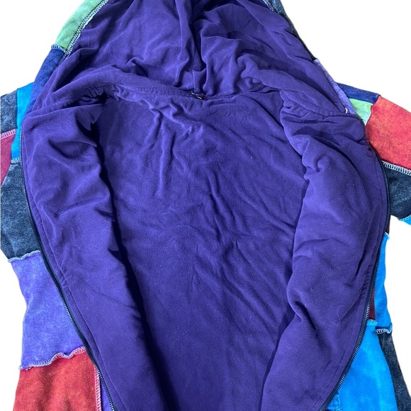 KPC Patchwork Colorful Boho Jacket With Hood - Picture 13 of 16